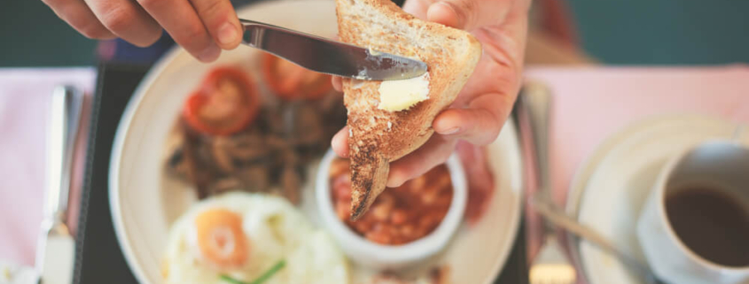 A breakfast plate with eggs and toast at one of San Diego's best breakfast spots