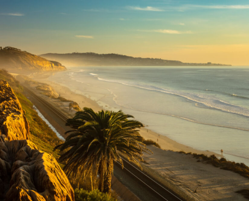 A beautiful beach in San Diego during spring break