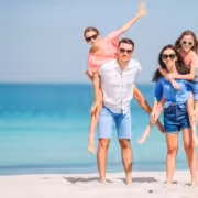 A family on the beach in San Diego