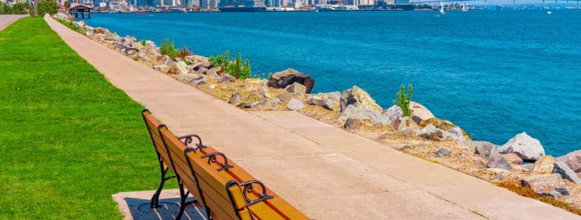 A view of the San Diego skyline at one of the best parks in San Diego