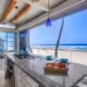 The view of the beach from the kitchen of a house rental in San Diego