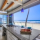 The view of the beach from the kitchen of a house rental in San Diego