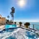 Ocean view from a San Diego vacation rental with private pool and hot tub on a sunny day