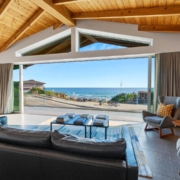 The living room with an ocean view at a luxury vacation rental in San Diego